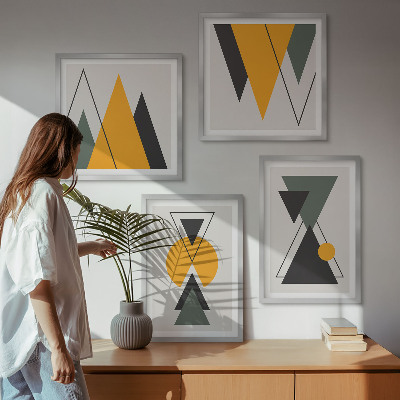 Daugiadalis paveikslas su rėmu Abstrakčios geometrijos formos
