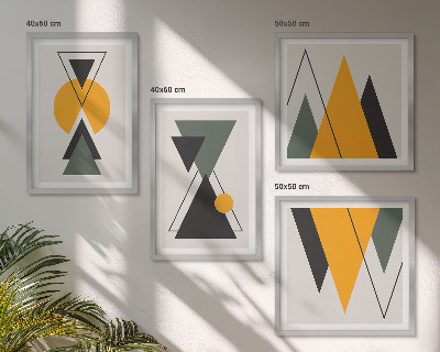Daugiadalis paveikslas su rėmu Abstrakčios geometrijos formos