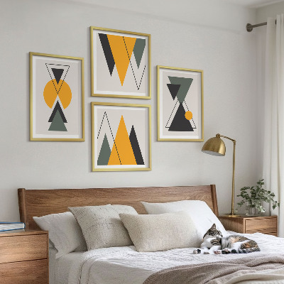 Daugiadalis paveikslas su rėmu Abstrakčios geometrijos formos