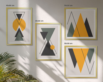 Daugiadalis paveikslas su rėmu Abstrakčios geometrijos formos