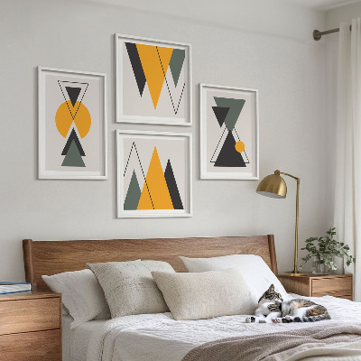 Daugiadalis paveikslas su rėmu Abstrakčios geometrijos formos