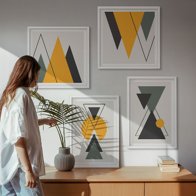 Daugiadalis paveikslas su rėmu Abstrakčios geometrijos formos