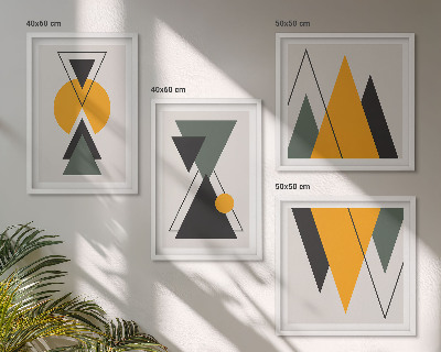 Daugiadalis paveikslas su rėmu Abstrakčios geometrijos formos