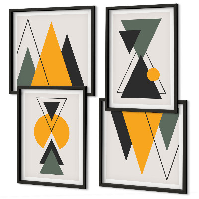 Daugiadalis paveikslas su rėmu Abstrakčios geometrijos formos
