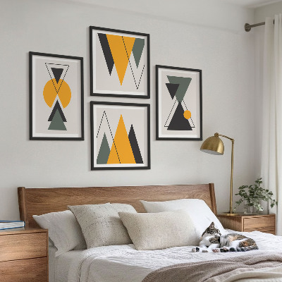 Daugiadalis paveikslas su rėmu Abstrakčios geometrijos formos