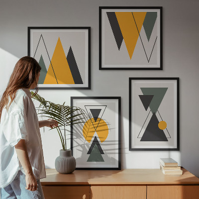 Daugiadalis paveikslas su rėmu Abstrakčios geometrijos formos