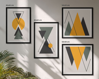 Daugiadalis paveikslas su rėmu Abstrakčios geometrijos formos