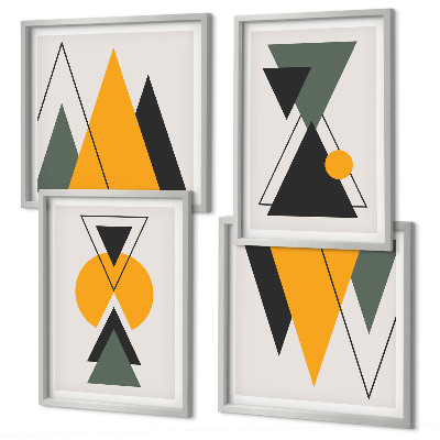 Daugiadalis paveikslas su rėmu Abstrakčios geometrijos formos