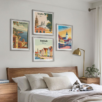 Paveikslų kompozicija ant sienos Pakrančių miestų architektūra