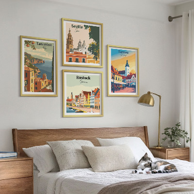 Paveikslų kompozicija ant sienos Pakrančių miestų architektūra