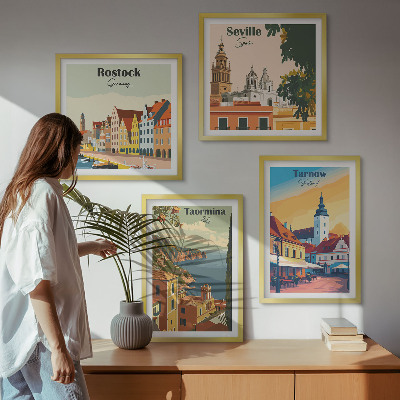 Paveikslų kompozicija ant sienos Pakrančių miestų architektūra