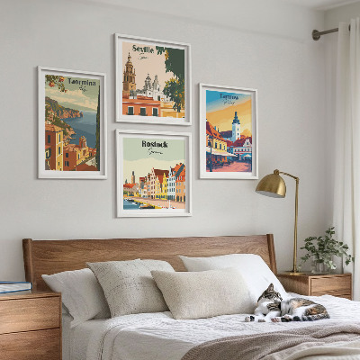 Paveikslų kompozicija ant sienos Pakrančių miestų architektūra