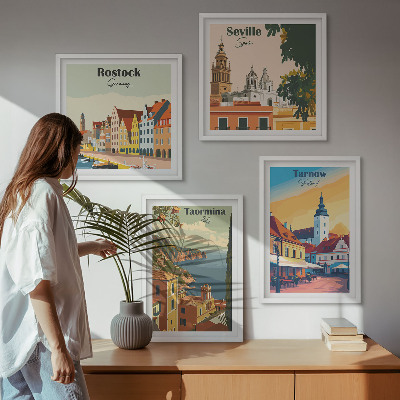 Paveikslų kompozicija ant sienos Pakrančių miestų architektūra