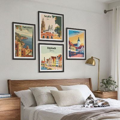 Paveikslų kompozicija ant sienos Pakrančių miestų architektūra