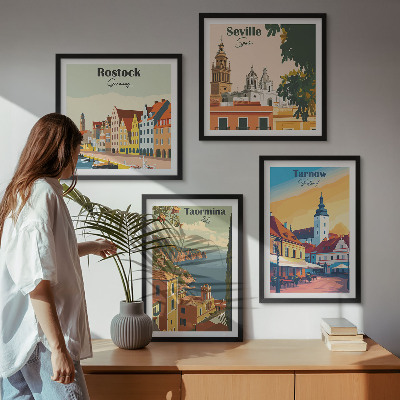 Paveikslų kompozicija ant sienos Pakrančių miestų architektūra