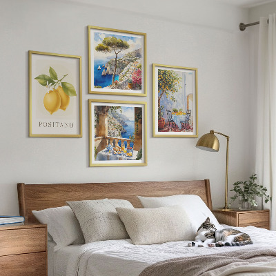 Paveikslų kompozicija ant sienos Positano citrininės architektūros vaizdai