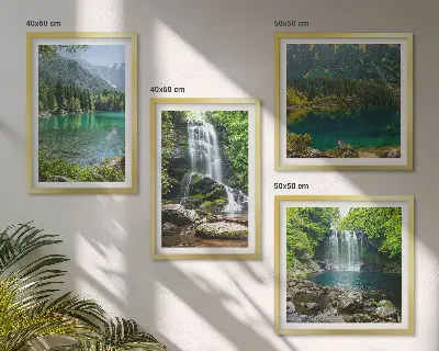 Kriokliai žalioje aplinkoje 4 paveikslų rinkinys su rėmais