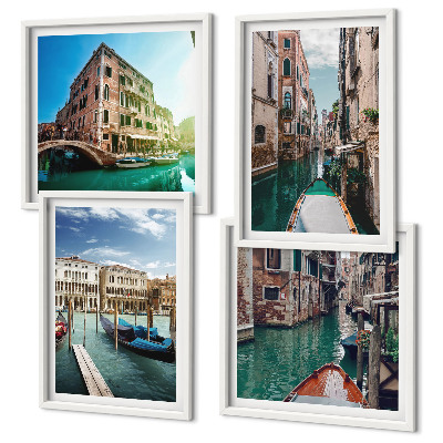 Daugiadalis paveikslas su rėmu Venecijos kanalų architektūra