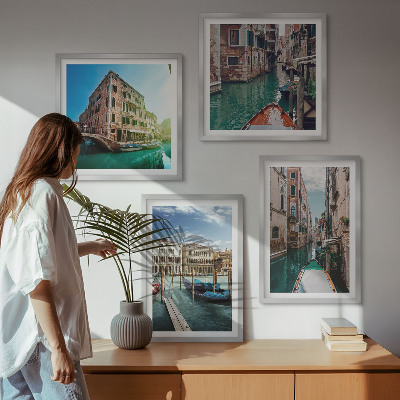 Daugiadalis paveikslas su rėmu Venecijos kanalų architektūra