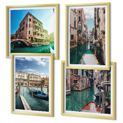 Daugiadalis paveikslas su rėmu Venecijos kanalų architektūra