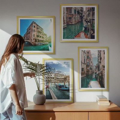 Daugiadalis paveikslas su rėmu Venecijos kanalų architektūra
