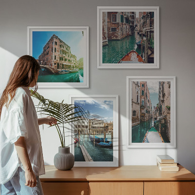 Daugiadalis paveikslas su rėmu Venecijos kanalų architektūra