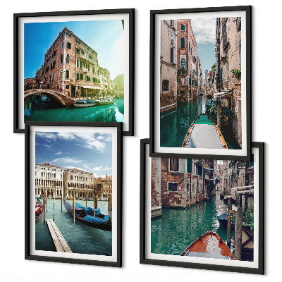Daugiadalis paveikslas su rėmu Venecijos kanalų architektūra