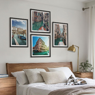 Daugiadalis paveikslas su rėmu Venecijos kanalų architektūra