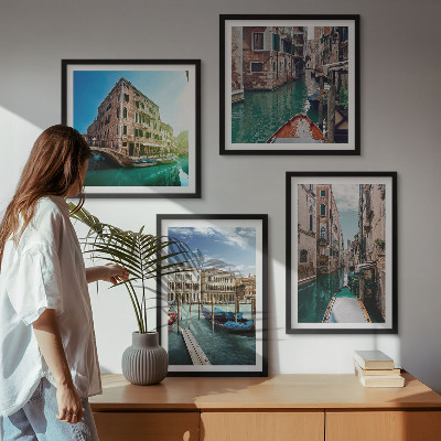 Daugiadalis paveikslas su rėmu Venecijos kanalų architektūra
