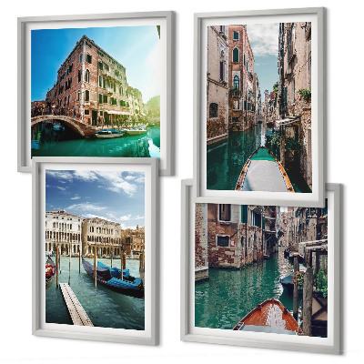 Daugiadalis paveikslas su rėmu Venecijos kanalų architektūra