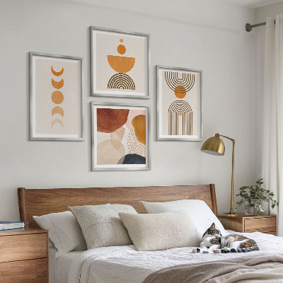 Paveikslų kompozicija ant sienos Boho minimalistinės dekoracijos