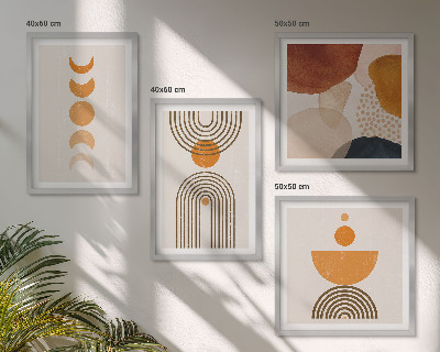 Paveikslų kompozicija ant sienos Boho minimalistinės dekoracijos