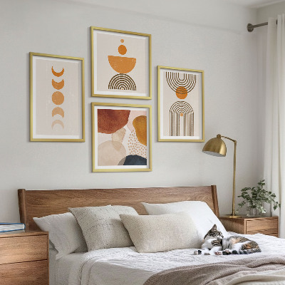 Paveikslų kompozicija ant sienos Boho minimalistinės dekoracijos