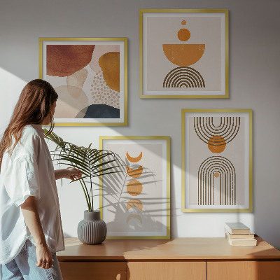 Paveikslų kompozicija ant sienos Boho minimalistinės dekoracijos