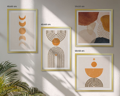 Paveikslų kompozicija ant sienos Boho minimalistinės dekoracijos