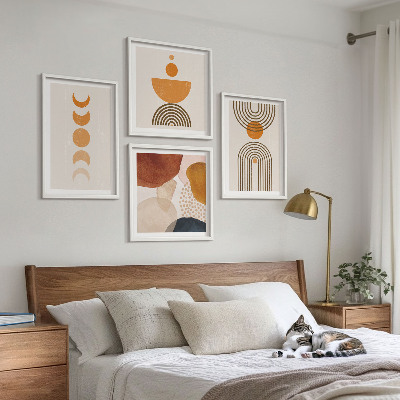 Paveikslų kompozicija ant sienos Boho minimalistinės dekoracijos