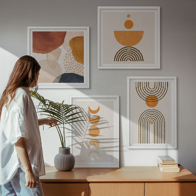 Paveikslų kompozicija ant sienos Boho minimalistinės dekoracijos