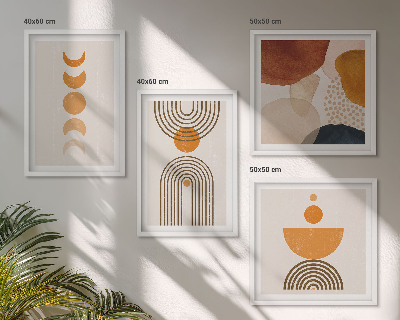 Paveikslų kompozicija ant sienos Boho minimalistinės dekoracijos