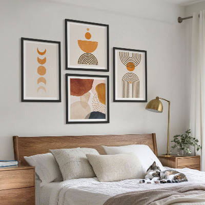 Paveikslų kompozicija ant sienos Boho minimalistinės dekoracijos