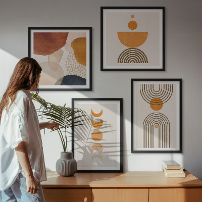 Paveikslų kompozicija ant sienos Boho minimalistinės dekoracijos