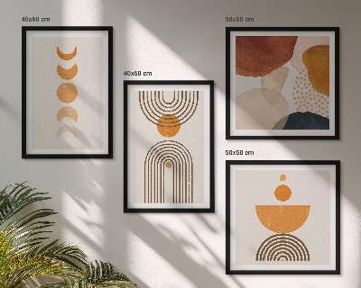 Paveikslų kompozicija ant sienos Boho minimalistinės dekoracijos