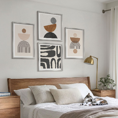 Paveikslų kompozicija ant sienos Abstraktus boho dizainas