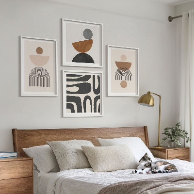 Paveikslų kompozicija ant sienos Abstraktus boho dizainas