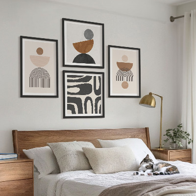 Paveikslų kompozicija ant sienos Abstraktus boho dizainas