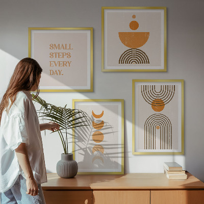 4 paveikslų rinkinys su rėmais Minimalistiniai boho raštai