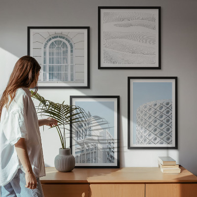 Paveikslų kompozicija ant sienos Šiuolaikinės architektūros geometrija