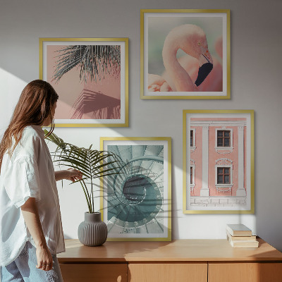Daugiadalis paveikslas su rėmu Architektūros pasteliniai raštai