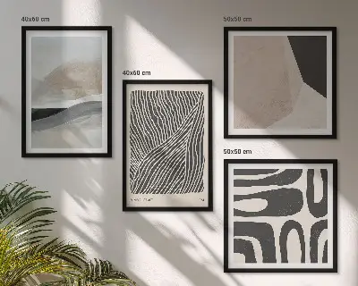 Paveikslų kompozicija ant sienos abstraktūs boho stiliaus raštai