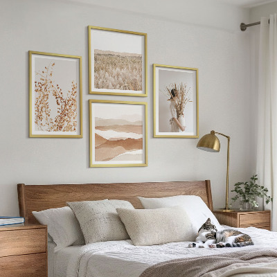 Paveikslų kompozicija ant sienos Augalų motyvai boho stiliumi