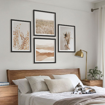Paveikslų kompozicija ant sienos Augalų motyvai boho stiliumi